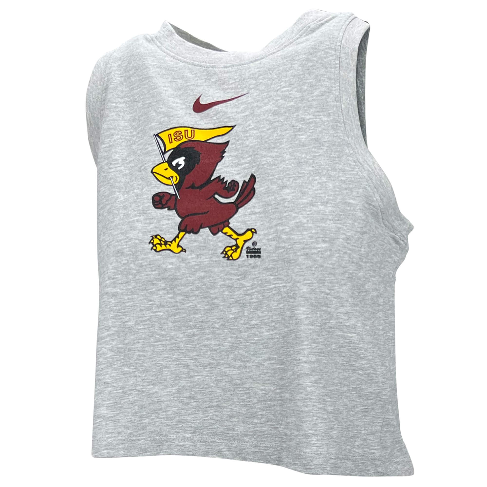 Nike® Women's Pennant Cy Gray Crop Tank